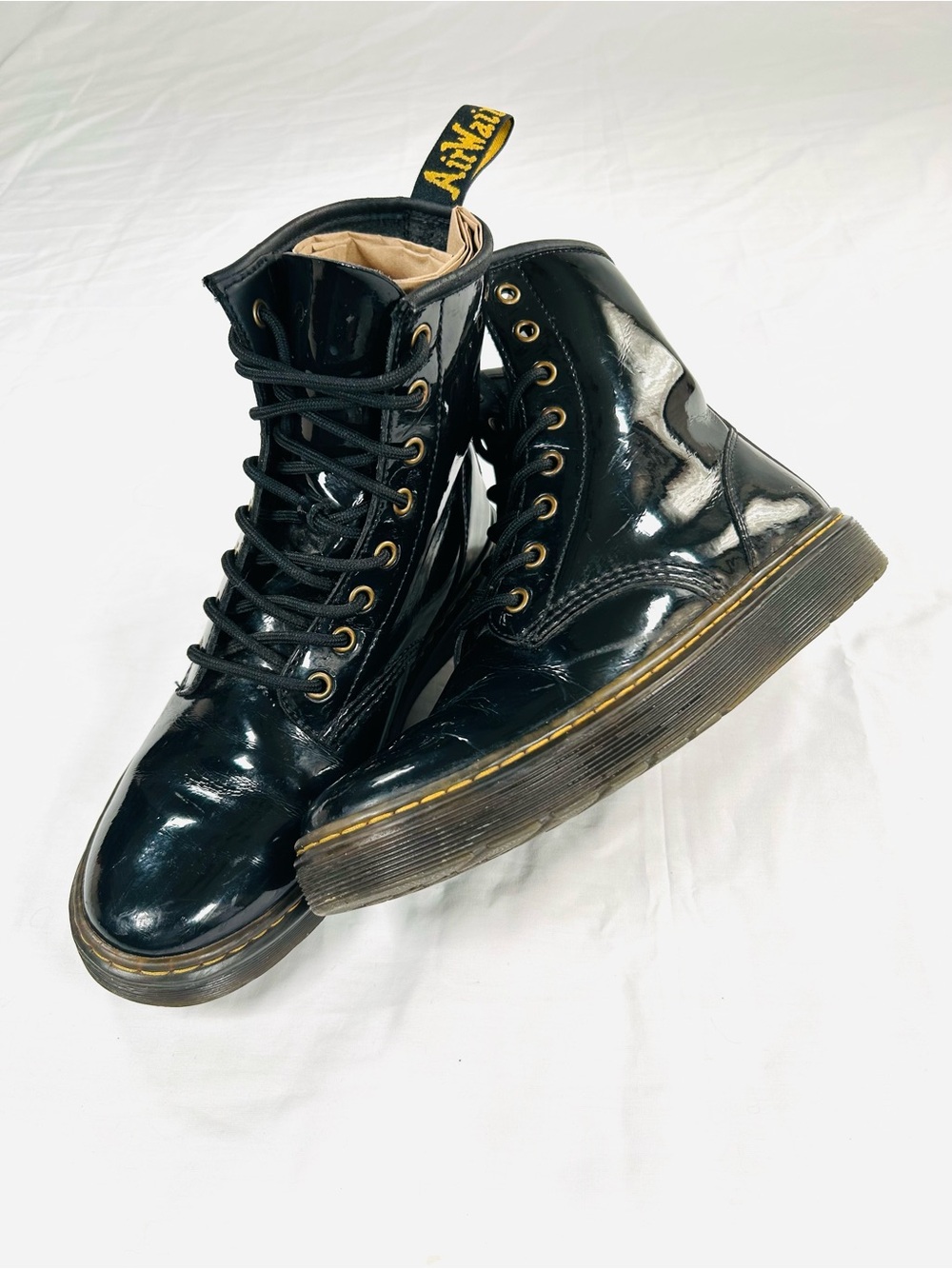 Dr Martens Zavala Black Patent Leather Boots